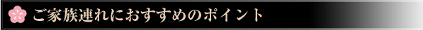 ご家族連れにおすすめのポイント